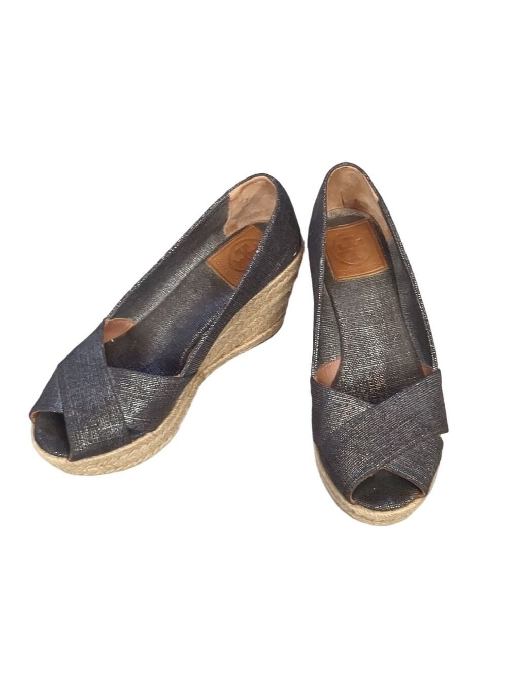 Tory Burch espadrilles open toe  wedges size 7B
